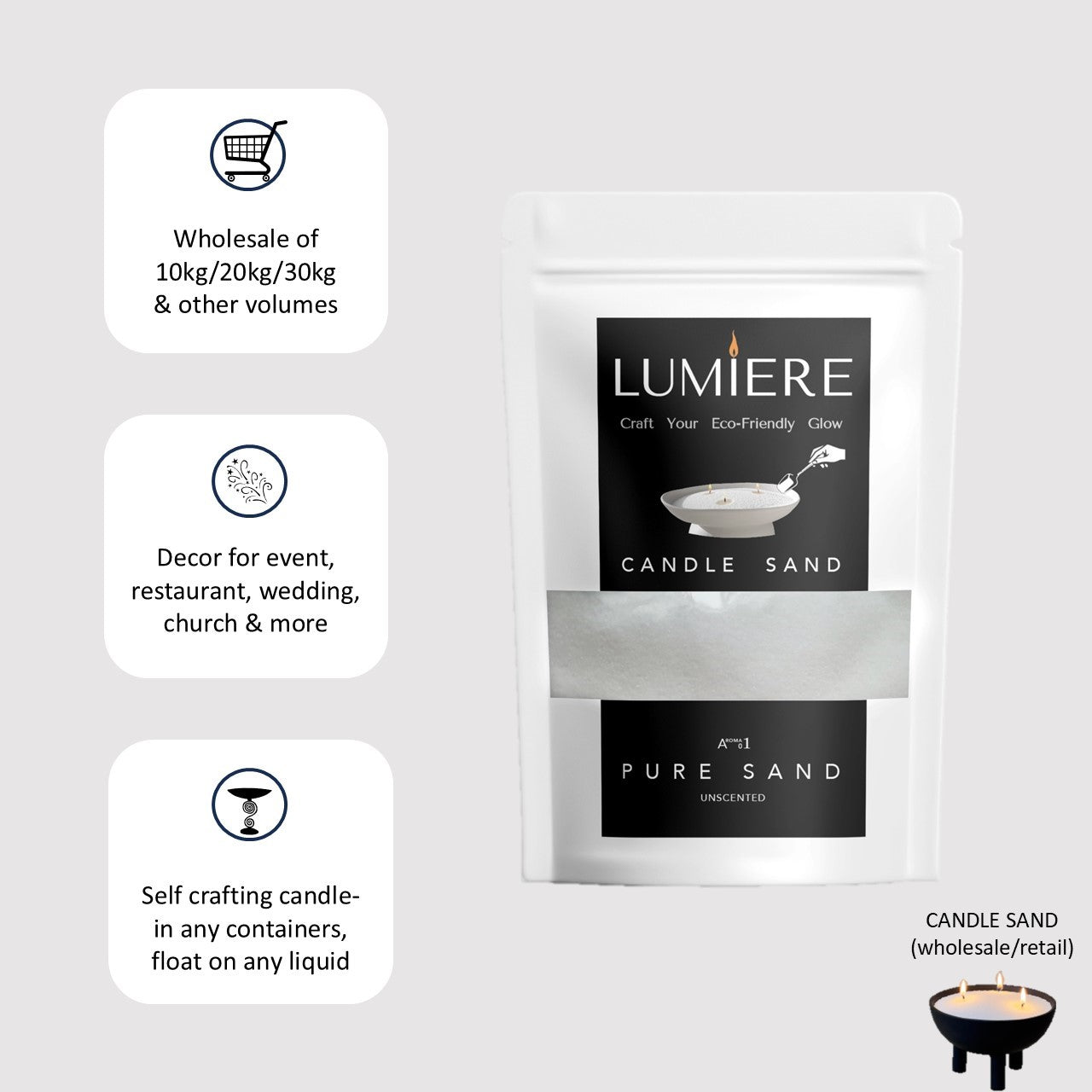 LUMIERE  Candle Sand (wholesale)